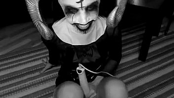 Horny demon girl masturbates