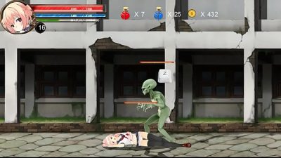 Hentai Game Ryona Fighting girl Mei gameplay . Teen Girl in sex with aliens