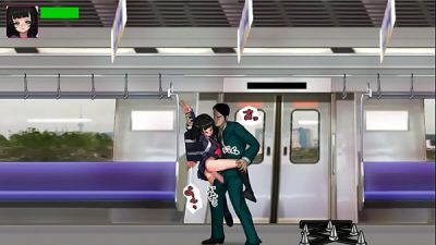 Cute lady has sex with men in Under cover g act hentai game