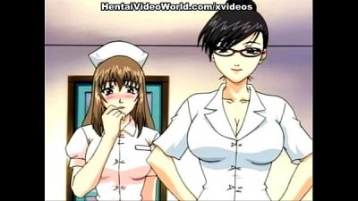 Cute hentai nurse fucked on the floor