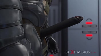 Alien sex at the Mars base camp! A hot horny woman gets the anal fucking