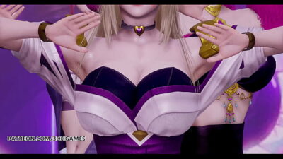 [MMD] Black Pink – How You Like That Hot Striptease Ahri Akali Evelynn Kaisa League of Legends KDA Uncensored Hentai