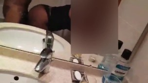 Hotel Bathroom Sex with Beautiful Thick Booty Latina Ebony Doggy Style