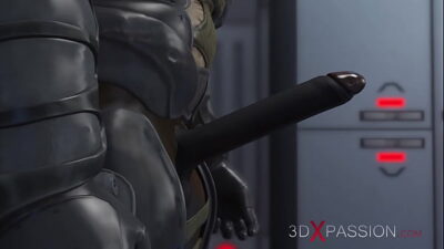 Alien sex at the Mars base camp! A hot horny woman gets the anal fucking