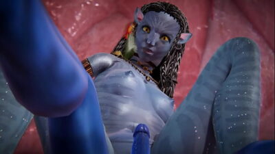 Avatar – Neytiri – Blue skined alien girl – Sex and pussy licking with orgasm – Futanari animation