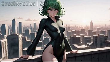 Tatsumaki rides you and sucks your cock | Uncensored Hentai!