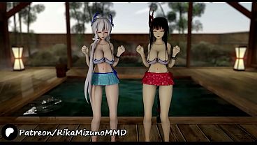 Boob Dance – Kangxi And Illustrious | Azur Lane 3D Hentai MMD R-18