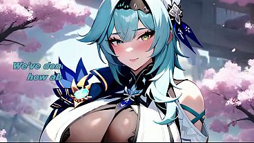 Eula turns your dick into a hotdog – Hentai JOI [2 cum points, ass worship, paizuri, hotdogging]