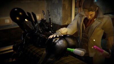 Alien fucked with a dildo and a vibrator – Animated porn